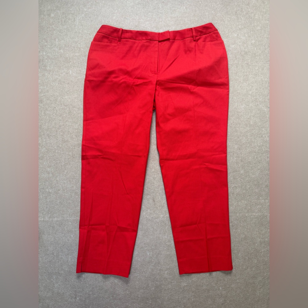TALBOTS Women’s Hampshire Ankle Straight Leg Trousers Pant in Red Size 18W